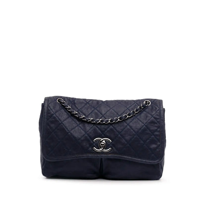 Chanel Large Quilted Calfskin Natural Beauty Split Pocket Flap