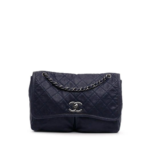Chanel Large Quilted Calfskin Natural Beauty Split Pocket Flap
