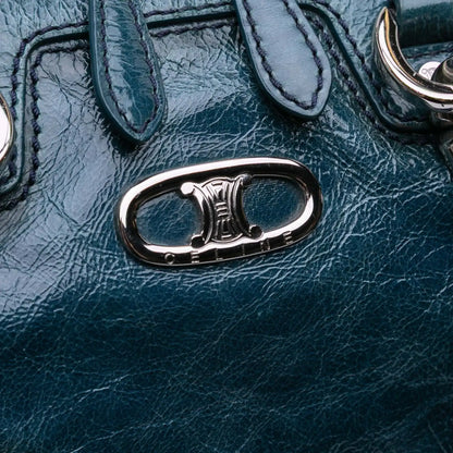 Celine Crinkled Patent Macadam Shoulder Bag