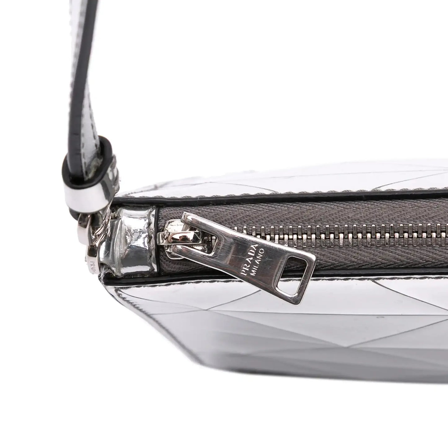 Prada Mini Metallic Spazzolato Tria Shoulder Bag