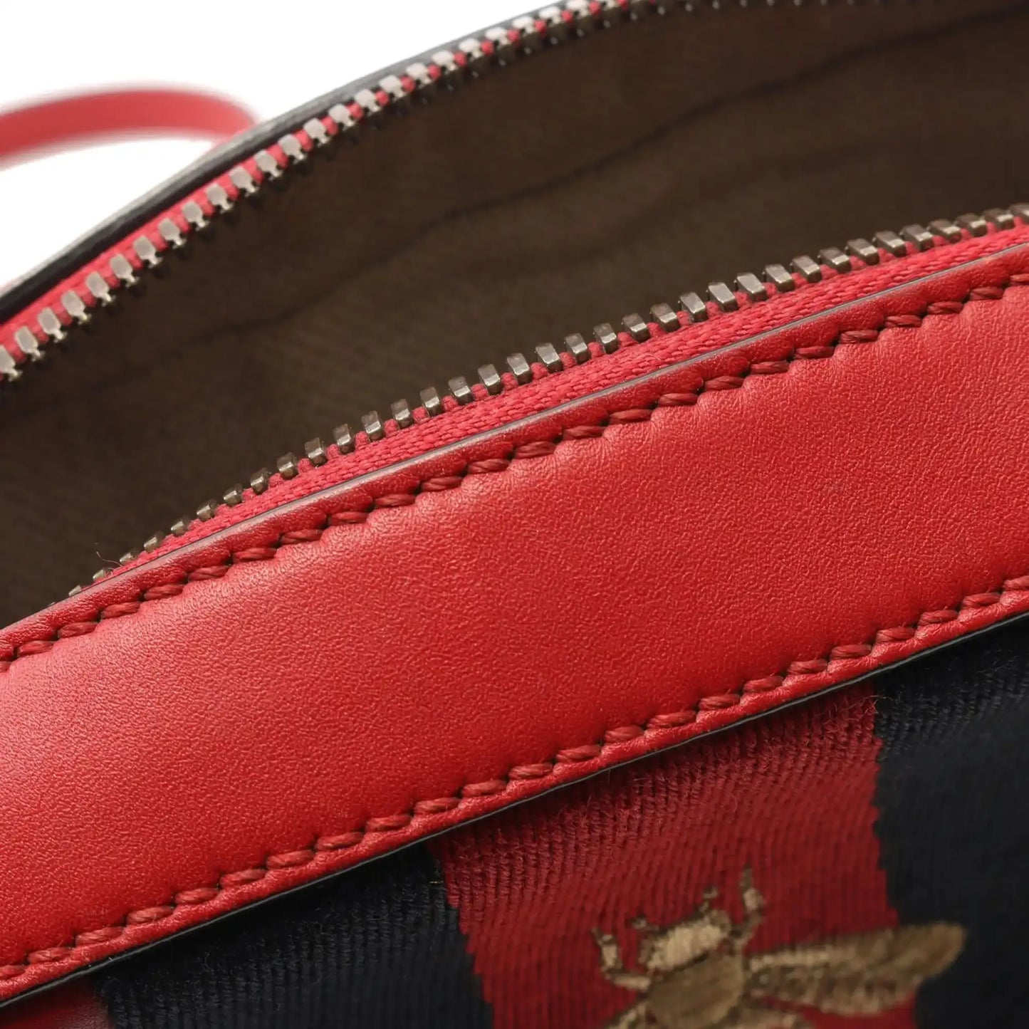 Gucci Calfskin Web Webby Bee Camera Bag