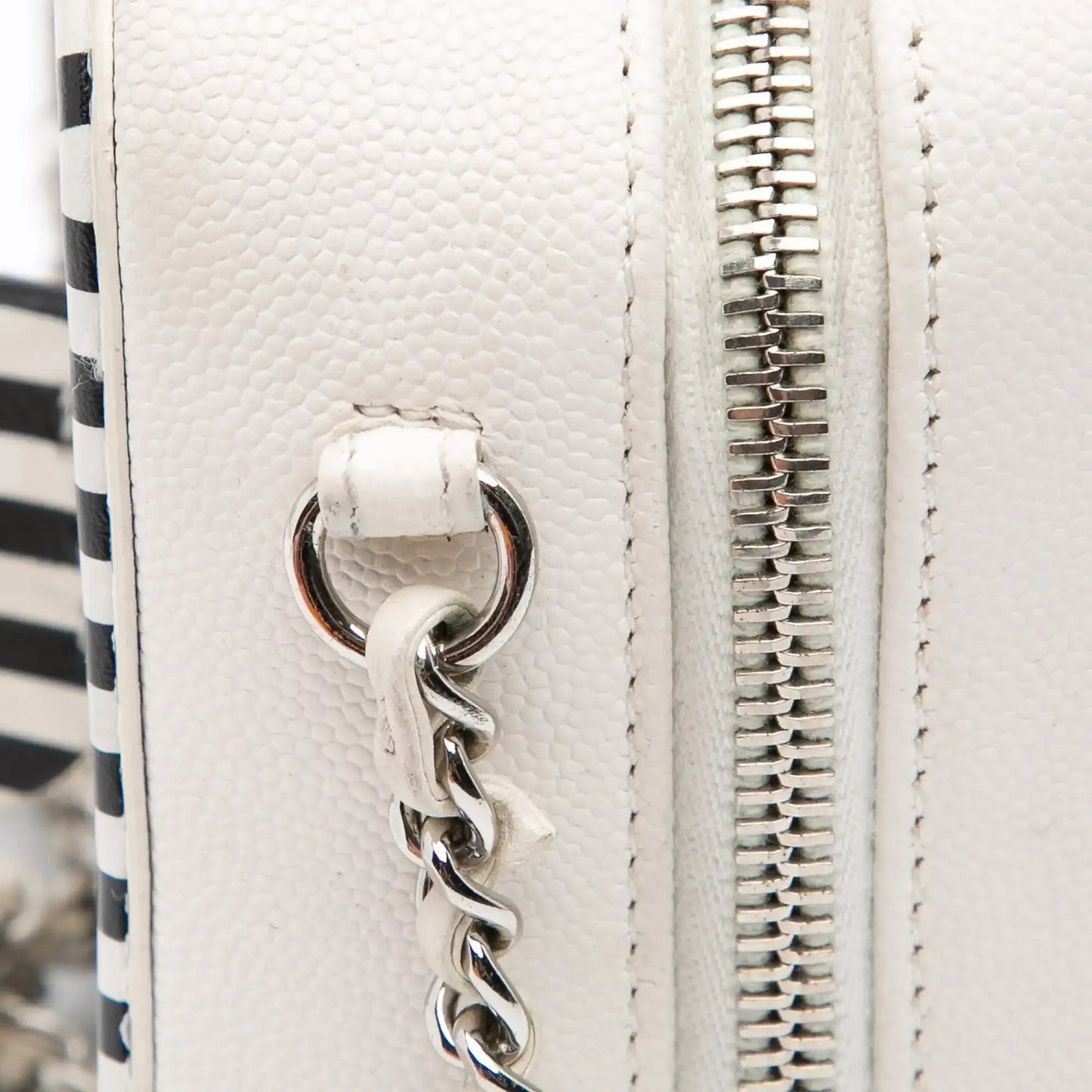 Chanel Small Caviar Striped CC Filigree Vanity Case