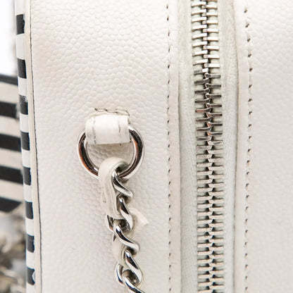 Chanel Small Caviar Striped CC Filigree Vanity Case