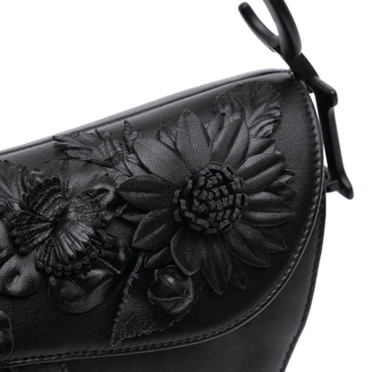 Dior Ultramatte Calfskin 3D Floral Saddle Bag
