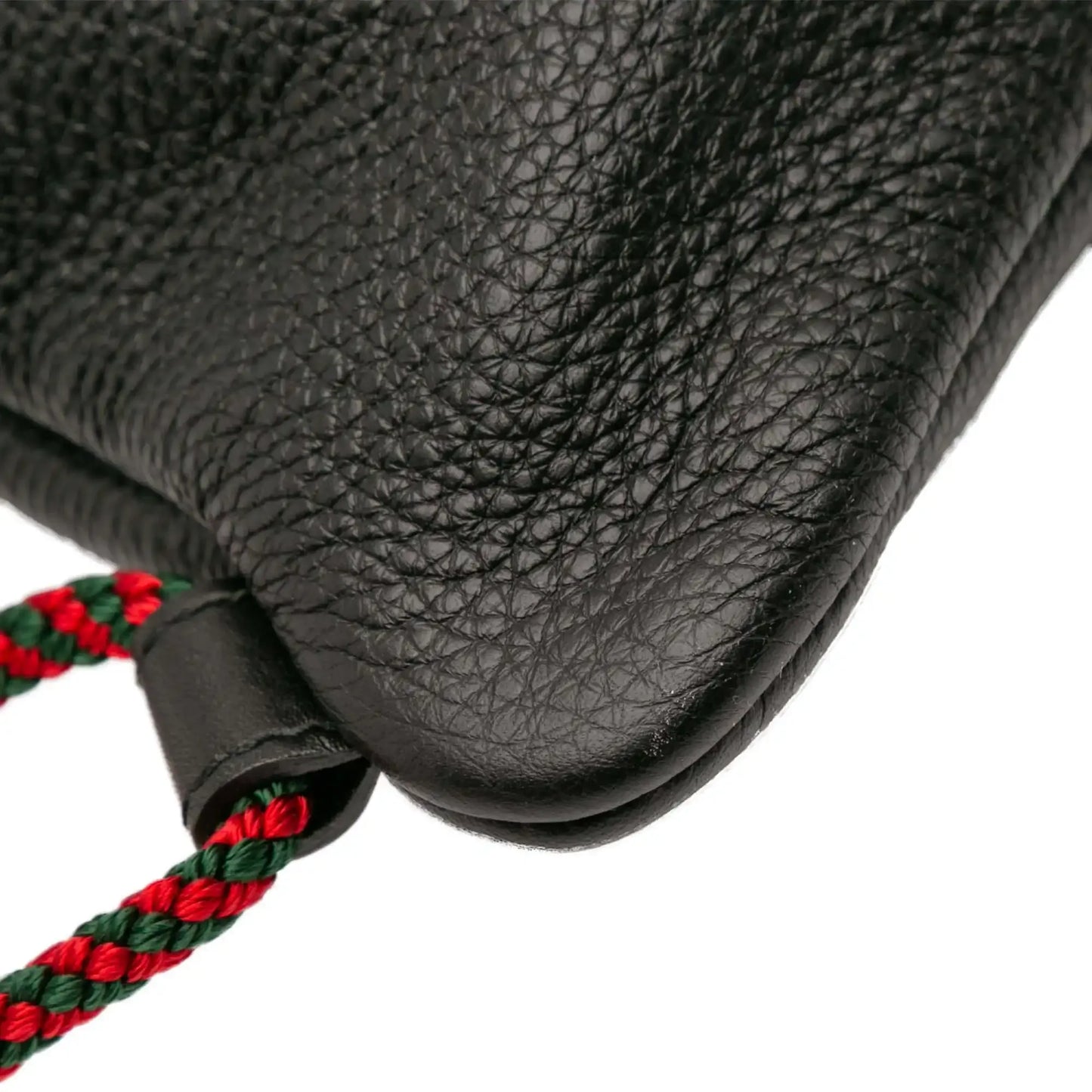 Gucci Leather Logo Drawstring Backpack