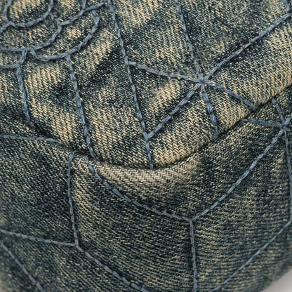 Chanel Medium Embroidered Denim Camellia Flap
