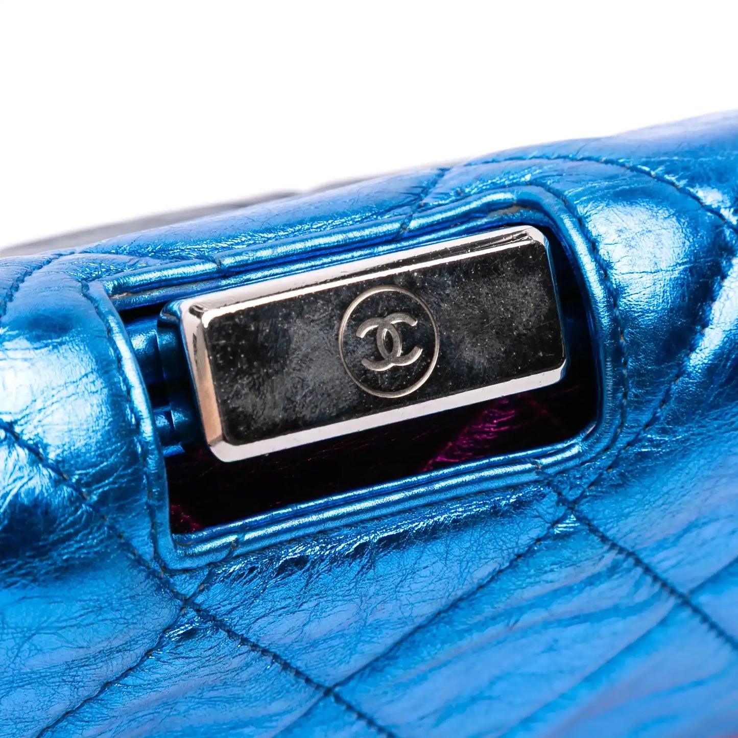 Chanel Multicolor Metallic Quilted Calfskin Modern Chain Flap Frame Bag