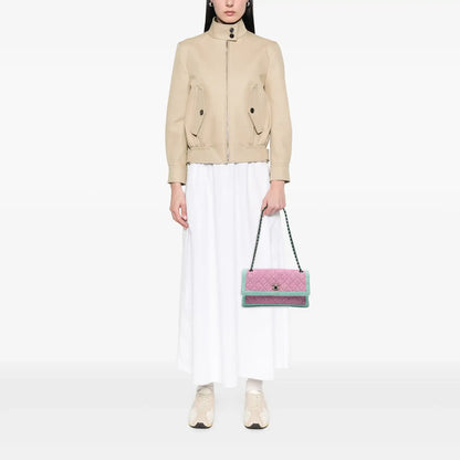 Chanel CC Quilted Bicolor Tweed Flap