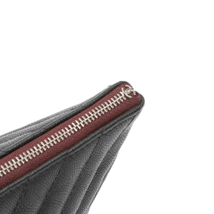 Chanel Large CC Chevron Caviar O Case Clutch