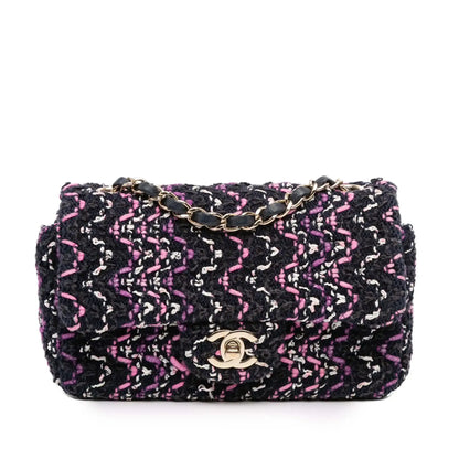 Chanel Mini Rectangular Classic Multicolor Cotton Stitched Single Flap