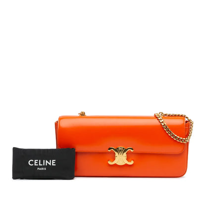 Celine Smooth Calfskin Triomphe Chain Shoulder Bag