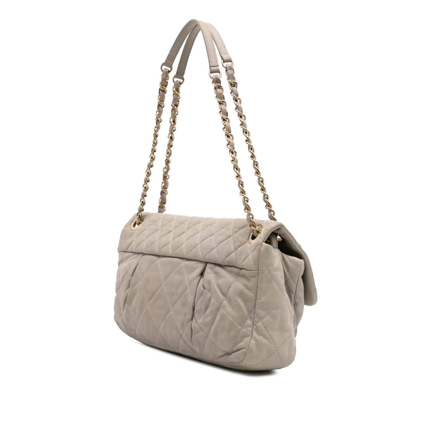 Chanel Large Quilted Iridescent Calfskin Coco Pleats Flap