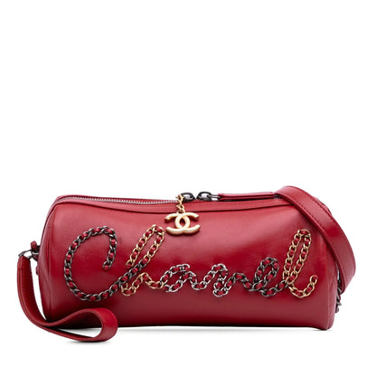 Chanel Calfskin Signature Chain Signe Bowling Bag