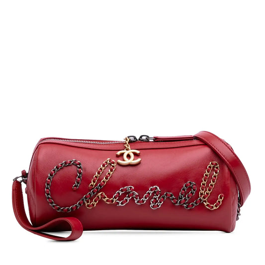 Chanel Calfskin Signature Chain Signe Bowling Bag