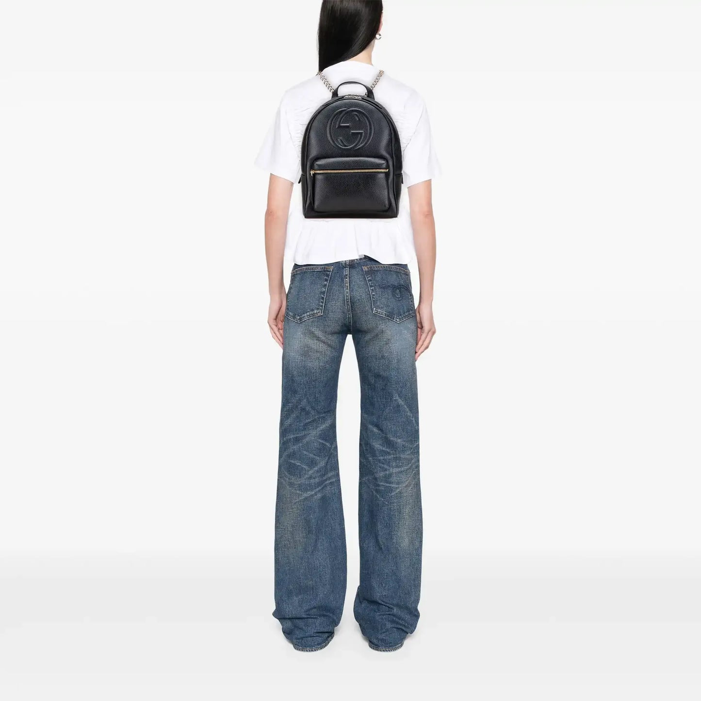 Gucci Pebbled Calfskin Soho Chain Backpack
