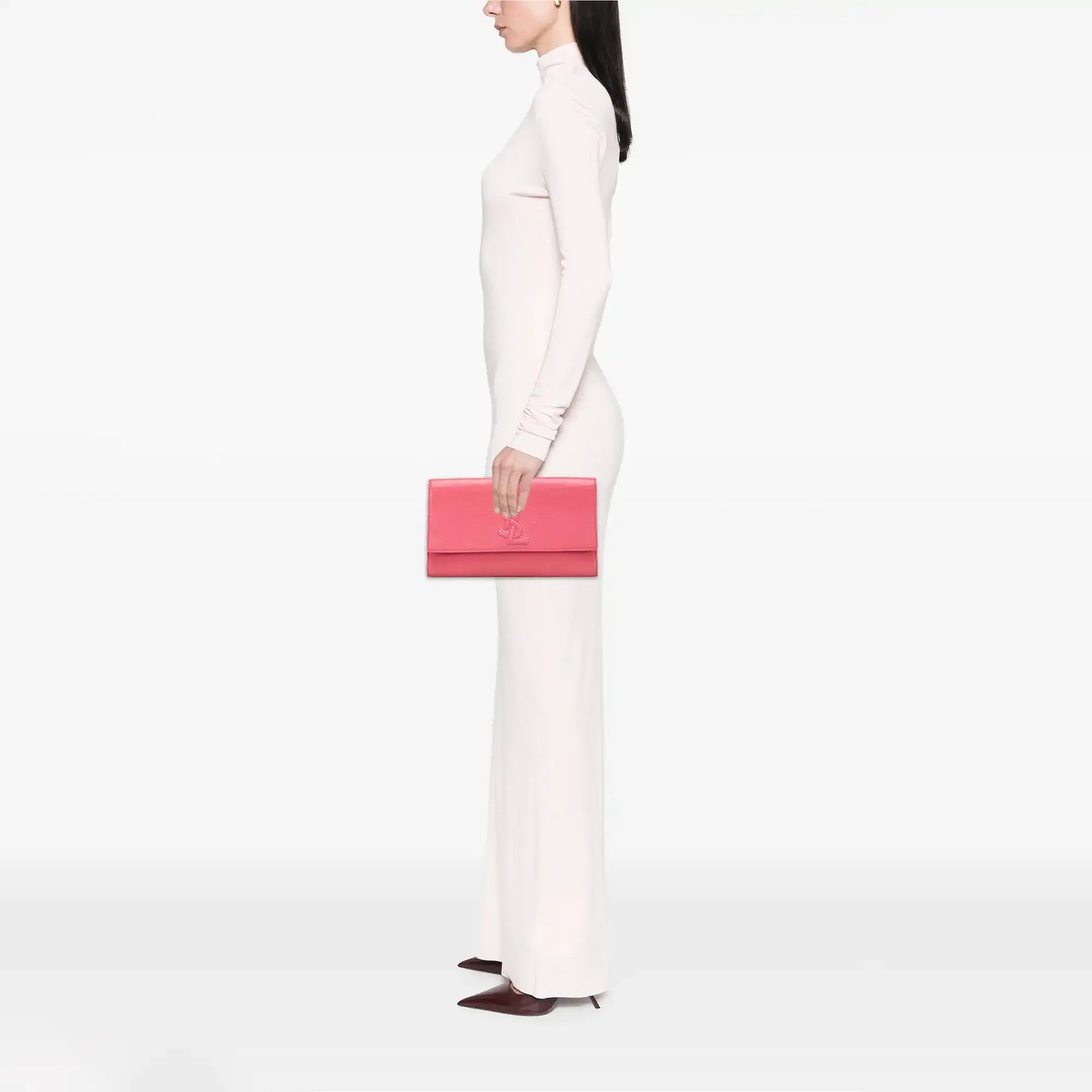 Saint Laurent Large Leather Belle de Jour Clutch