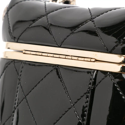 Chanel Quilted Patent Logo Chain Vanity Case