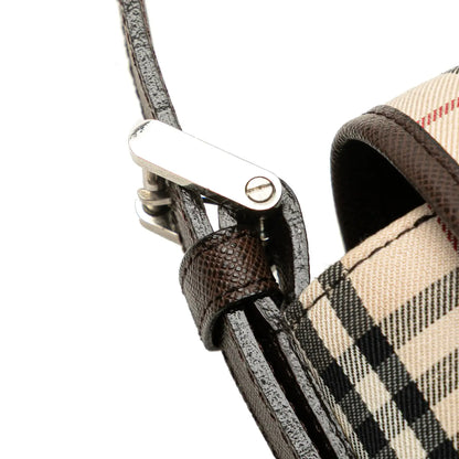 Burberry House Check Canvas Flap Shoulder Bag