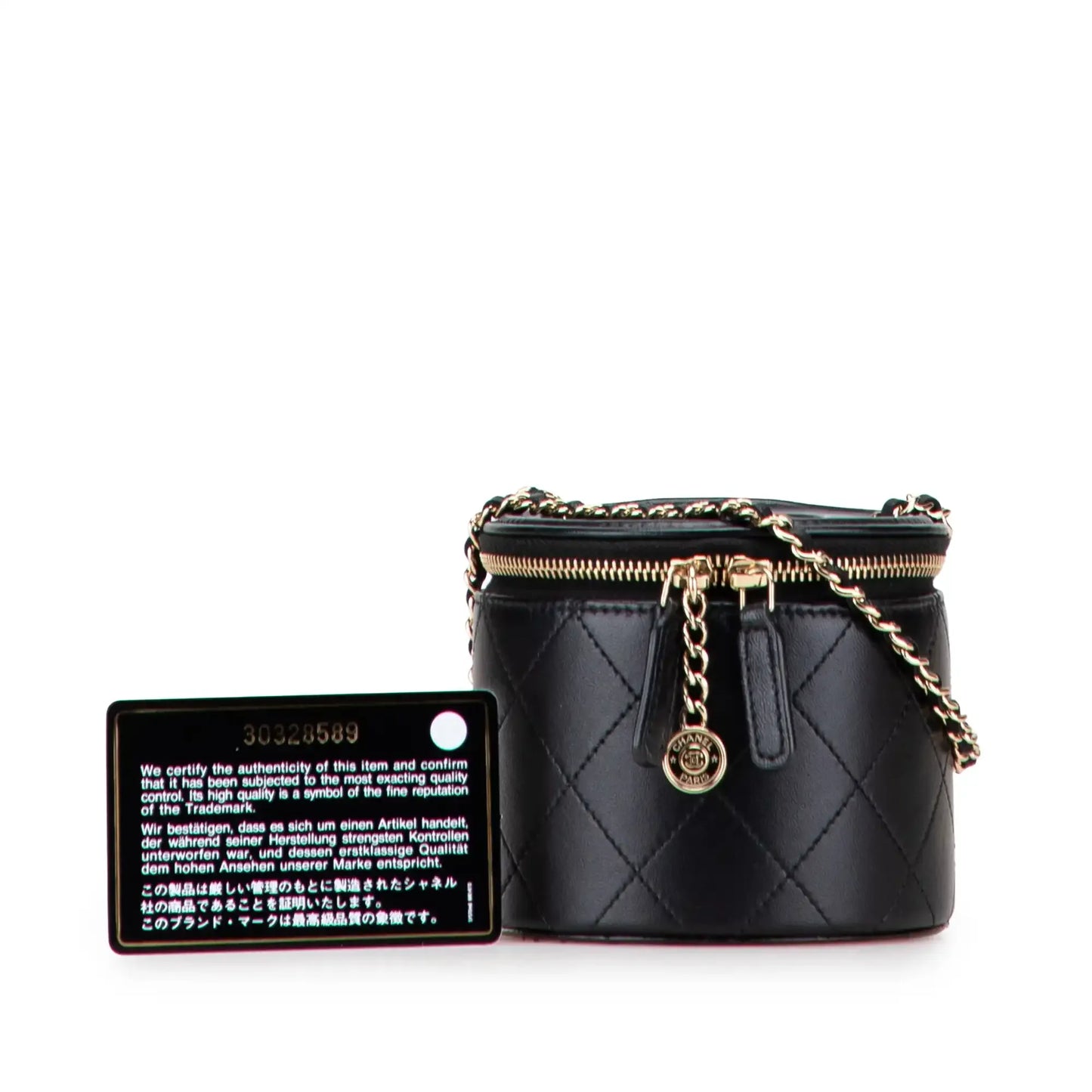 Chanel Quilted Lambskin Chain and Charm Vanity Case