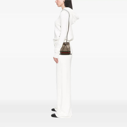 Gucci Mini GG Supreme Web Ophidia Bucket Bag