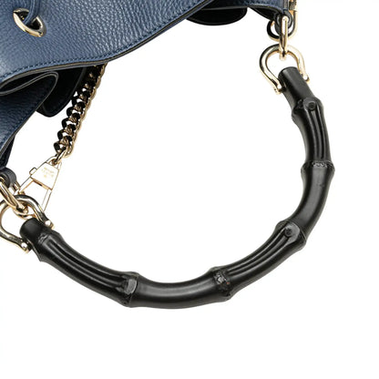 Gucci Leather Miss Bamboo Tassel Bucket Bag