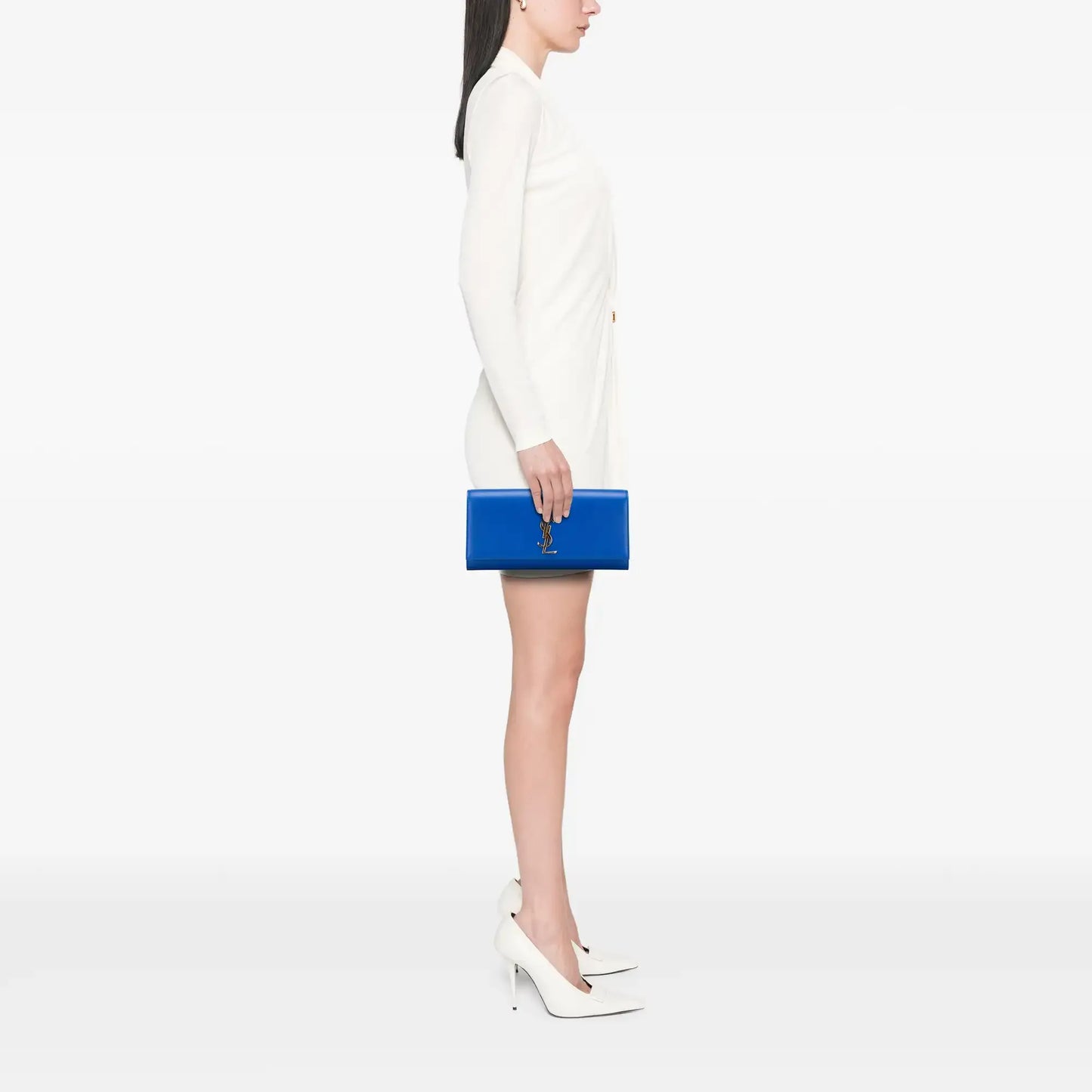 Saint Laurent Grain de Poudre Monogram Cassandre Clutch