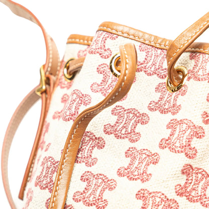 Celine Micro Triomphe Embroidered Canvas Drawstring Bucket Bag