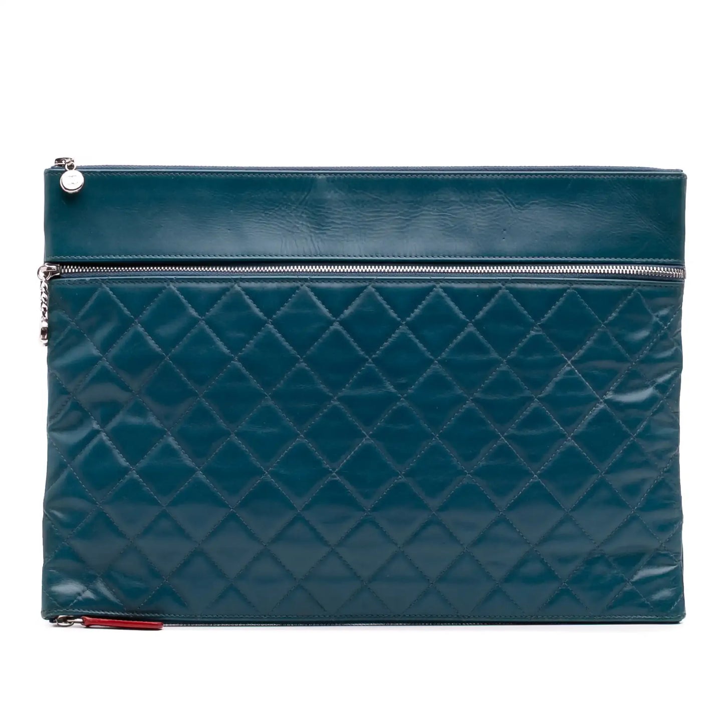 Chanel CC Quilted Lambskin Multi Zip Clutch