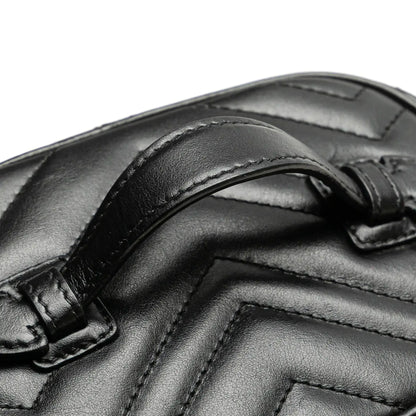 Gucci Mini GG Marmont Round Matelasse Leather Vanity Bag