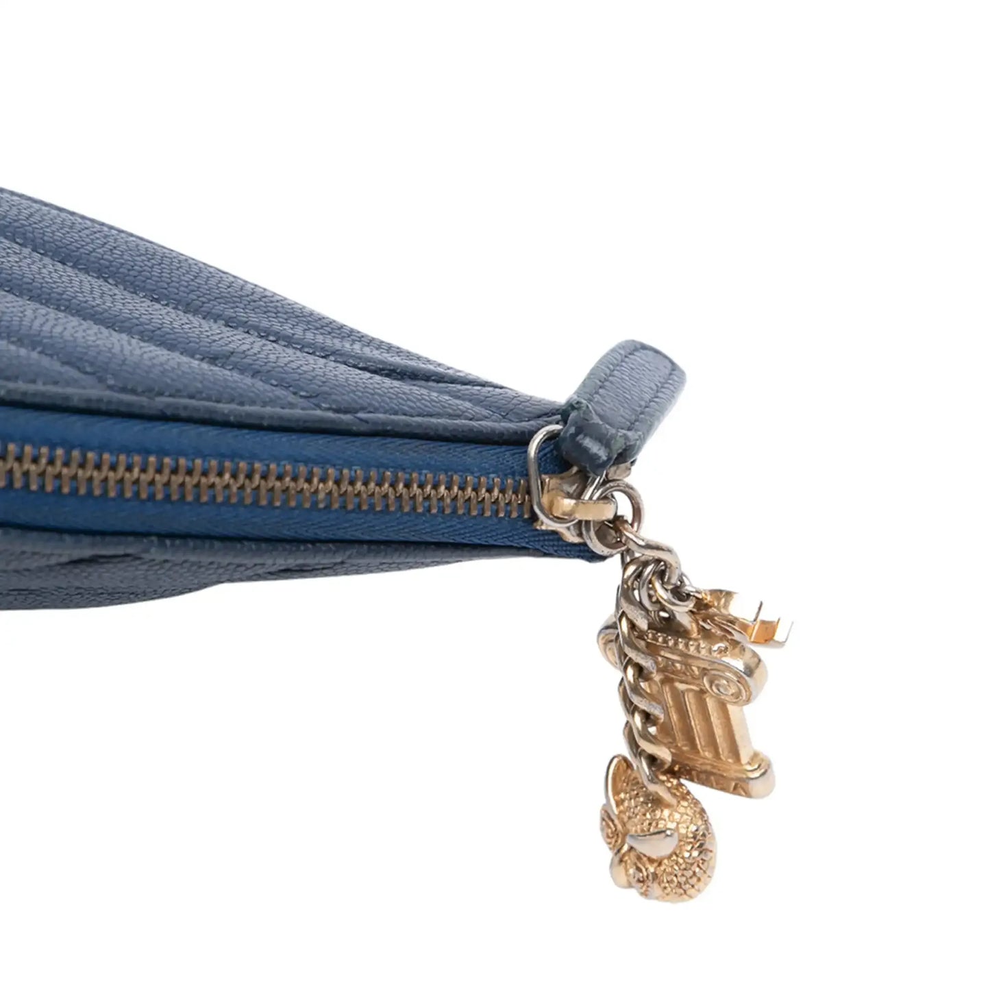 Chanel Medium Chevron Caviar Ancient Greek Charms O Case Clutch