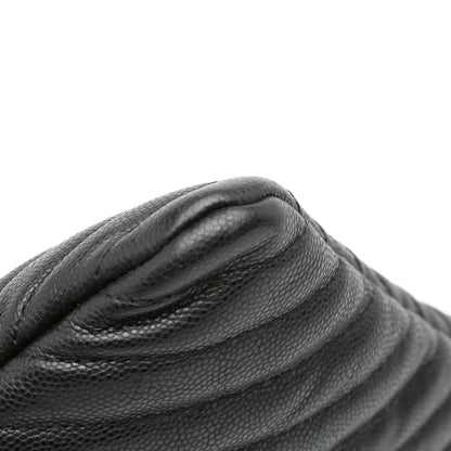 Chanel Large CC Chevron Caviar O Case Clutch