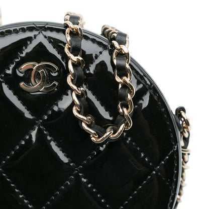 Chanel Quilted Patent Round As Earth Crossbody