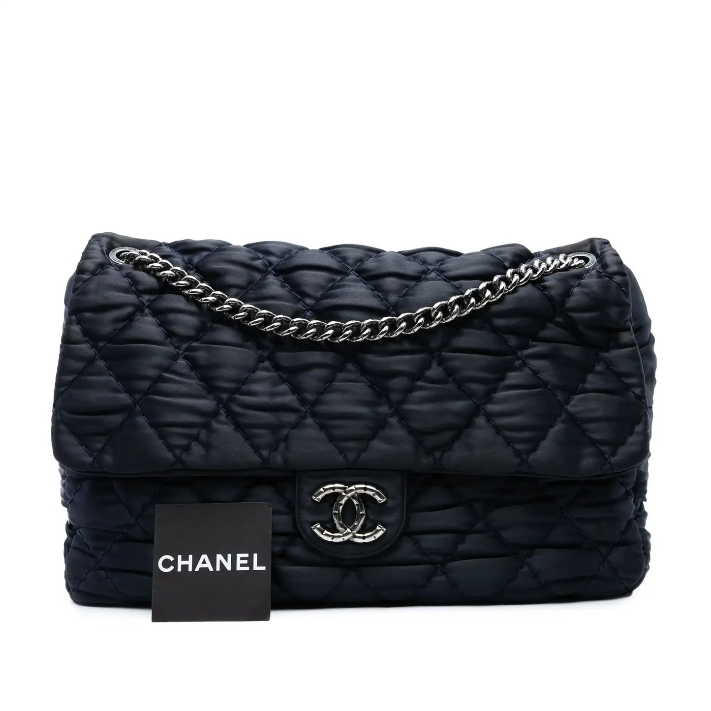 Chanel Extra Large CC Quilted Satin Single Flap