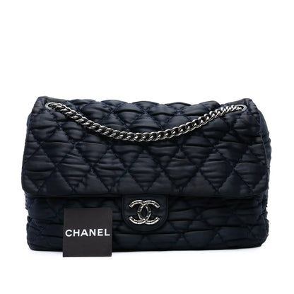 Chanel Extra Large CC Quilted Satin Single Flap