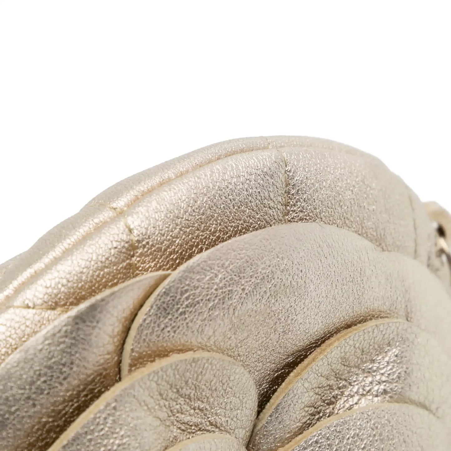 Chanel Mini CC Metallic Lambskin Camellia Bouquet Round Clutch on Chain