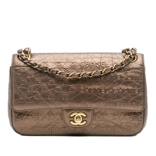 Chanel Paris Dallas Metallic Calfskin Embossed Logo Flap