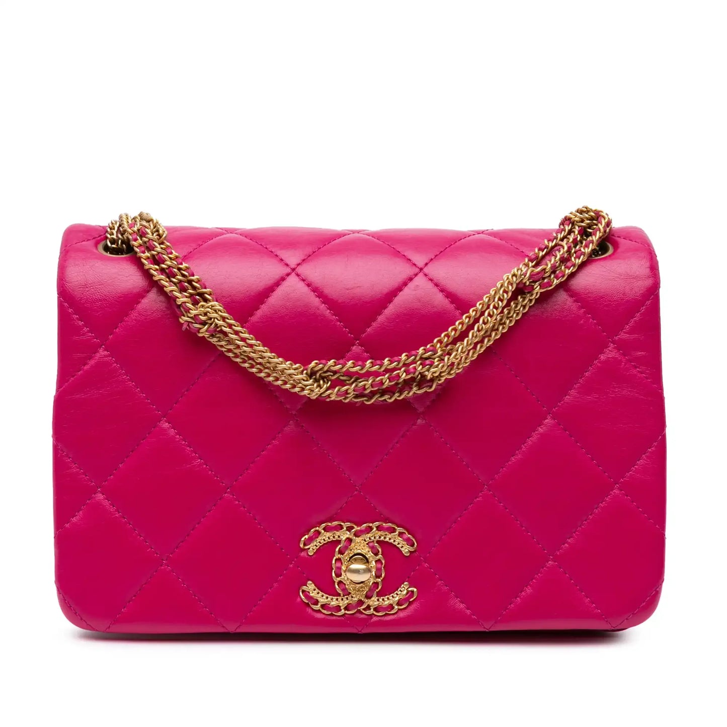 Chanel Small Quilted Lambskin On And On Chain Flap