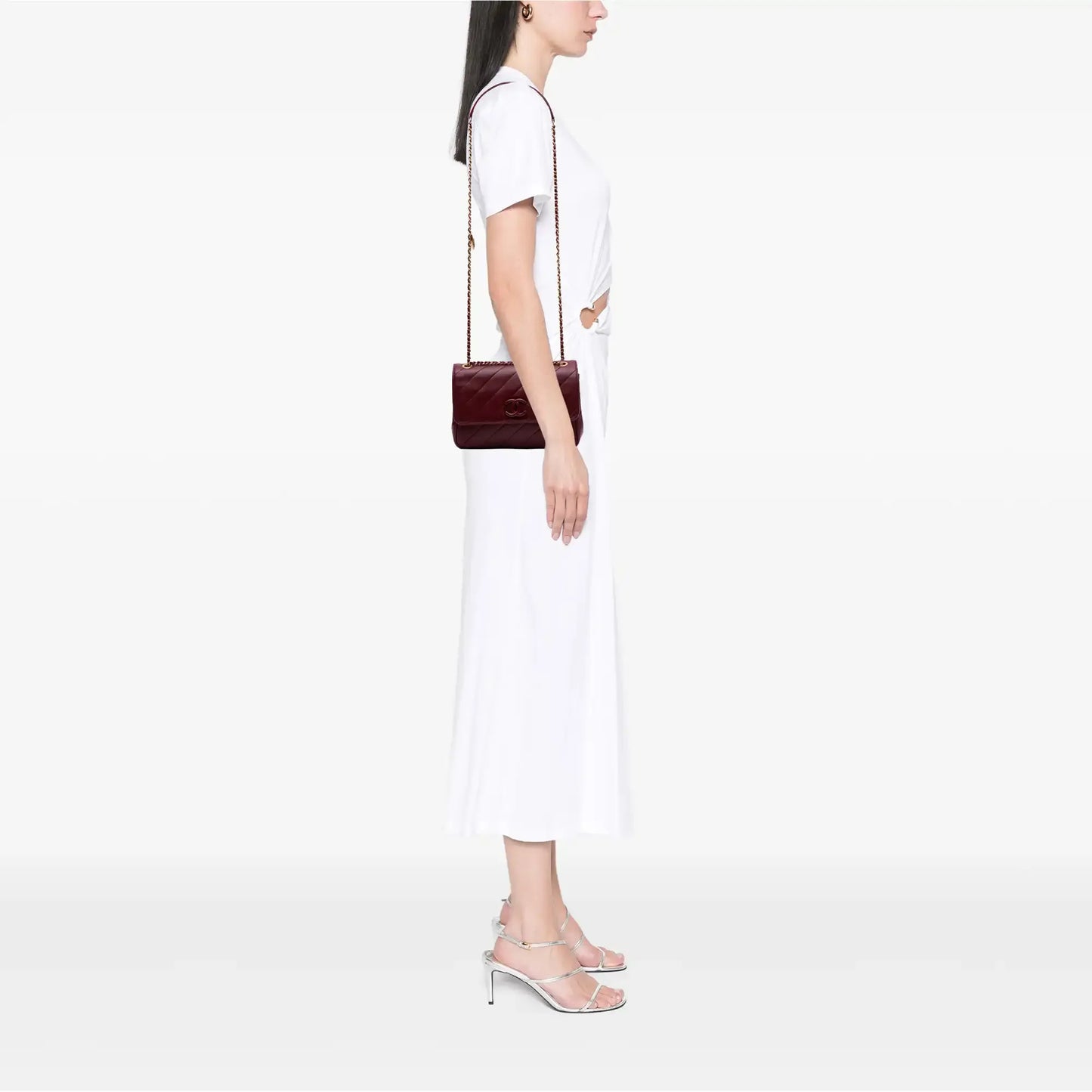 Chanel Diagonal Quilted Lambskin CC Signature Flap