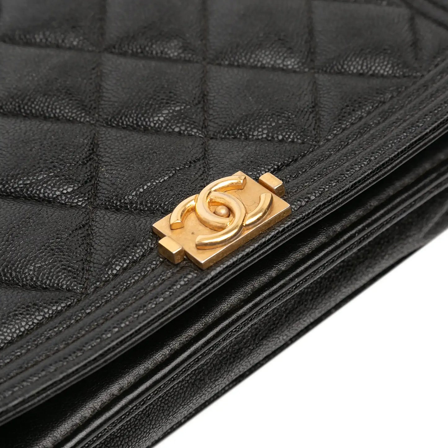 Chanel Quilted Caviar Boy Wallet on Chain