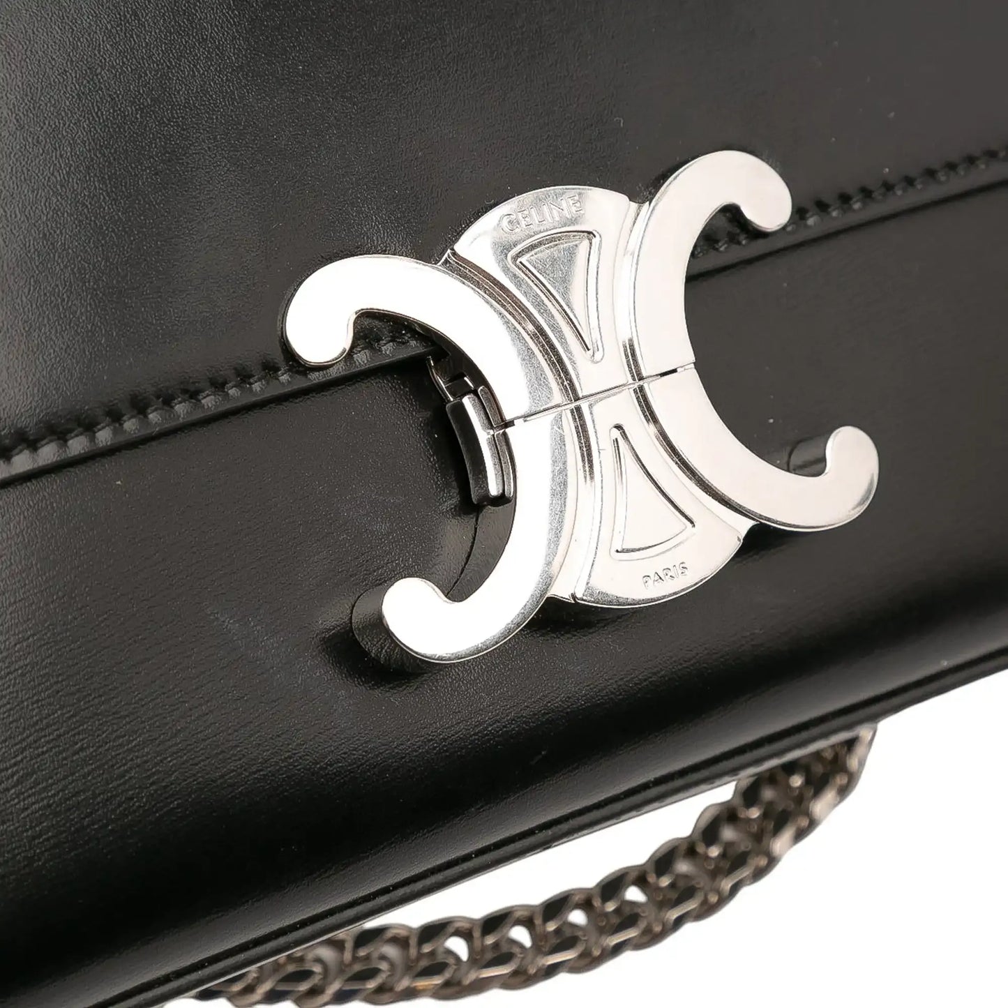 Celine Shiny Calfskin Claude Chain Shoulder Bag