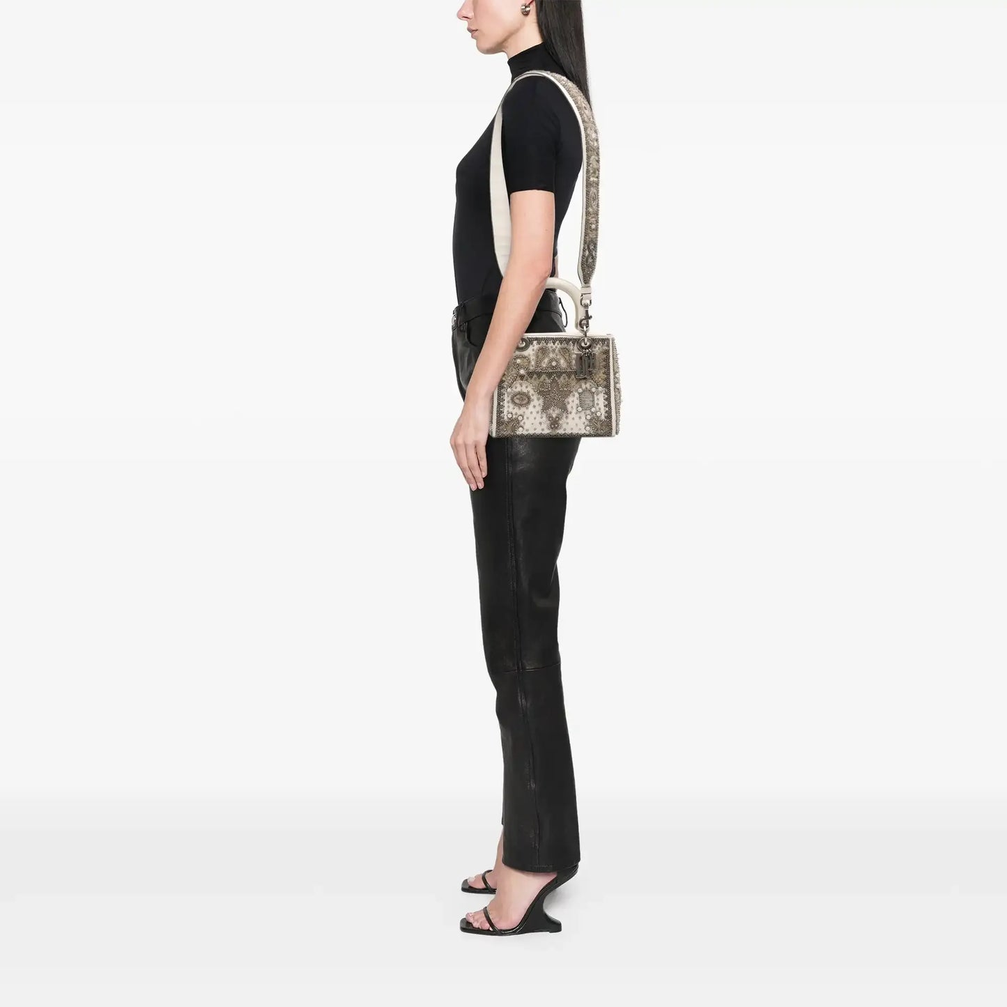 Dior Medium Lambskin Embroidered and Beaded Lady D Lite