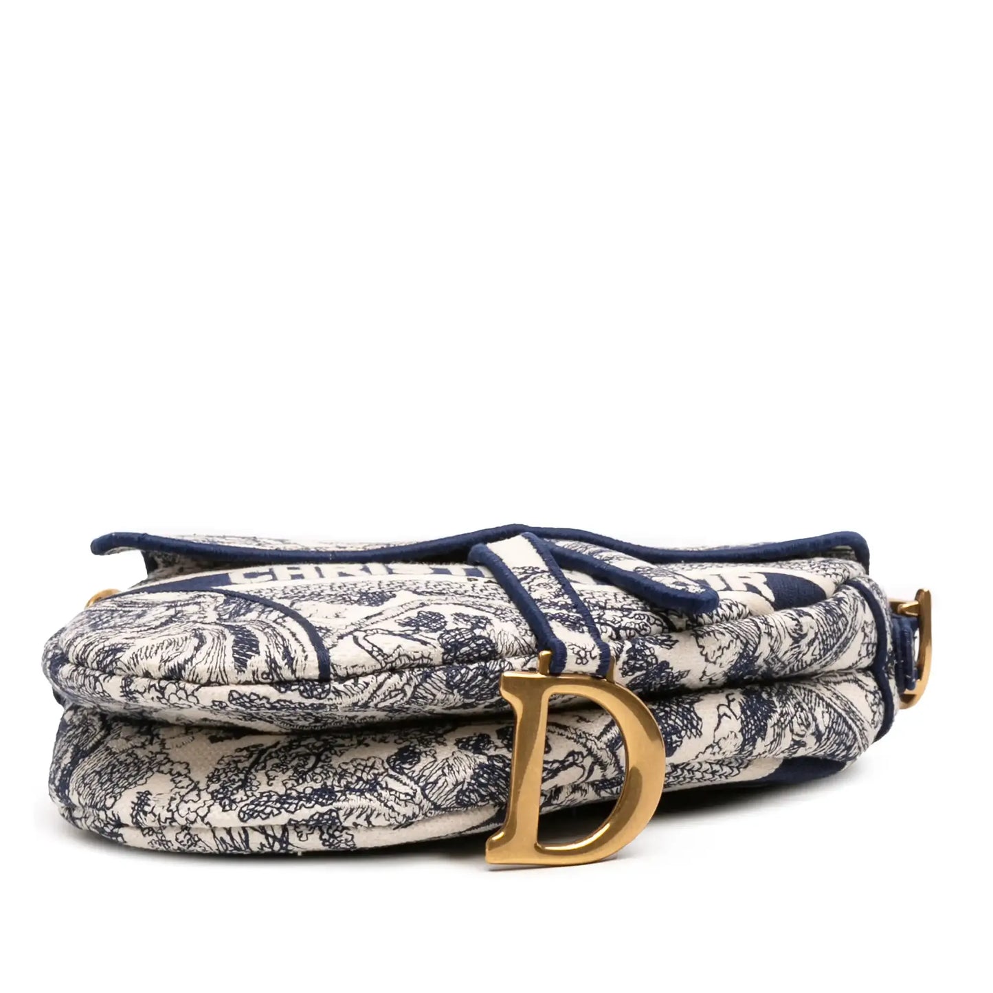 Dior Canvas Embroidered Toile de Jouy Saddle Bag