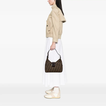 Fendi Zucca Canvas Shoulder Bag