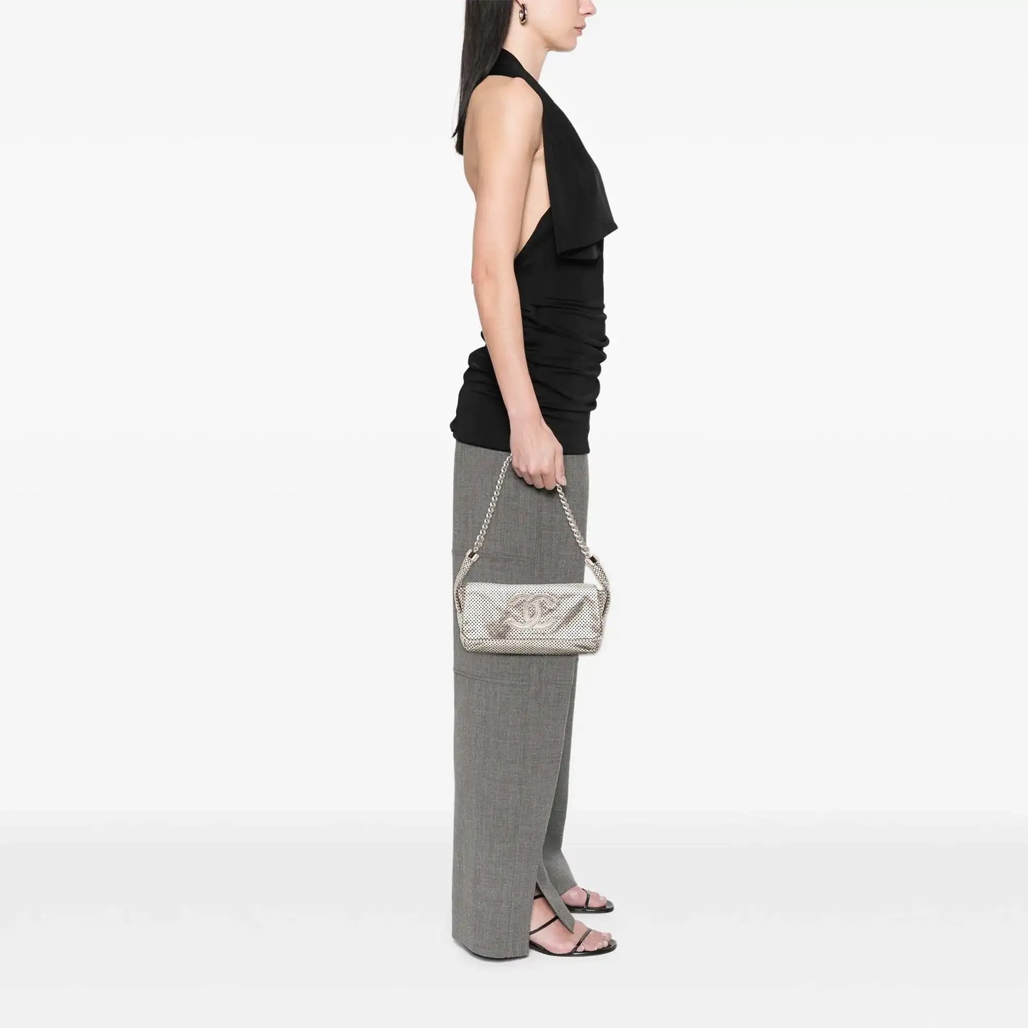 Chanel Metallic Glazed Calfskin Perforated Rodeo Drive Flap