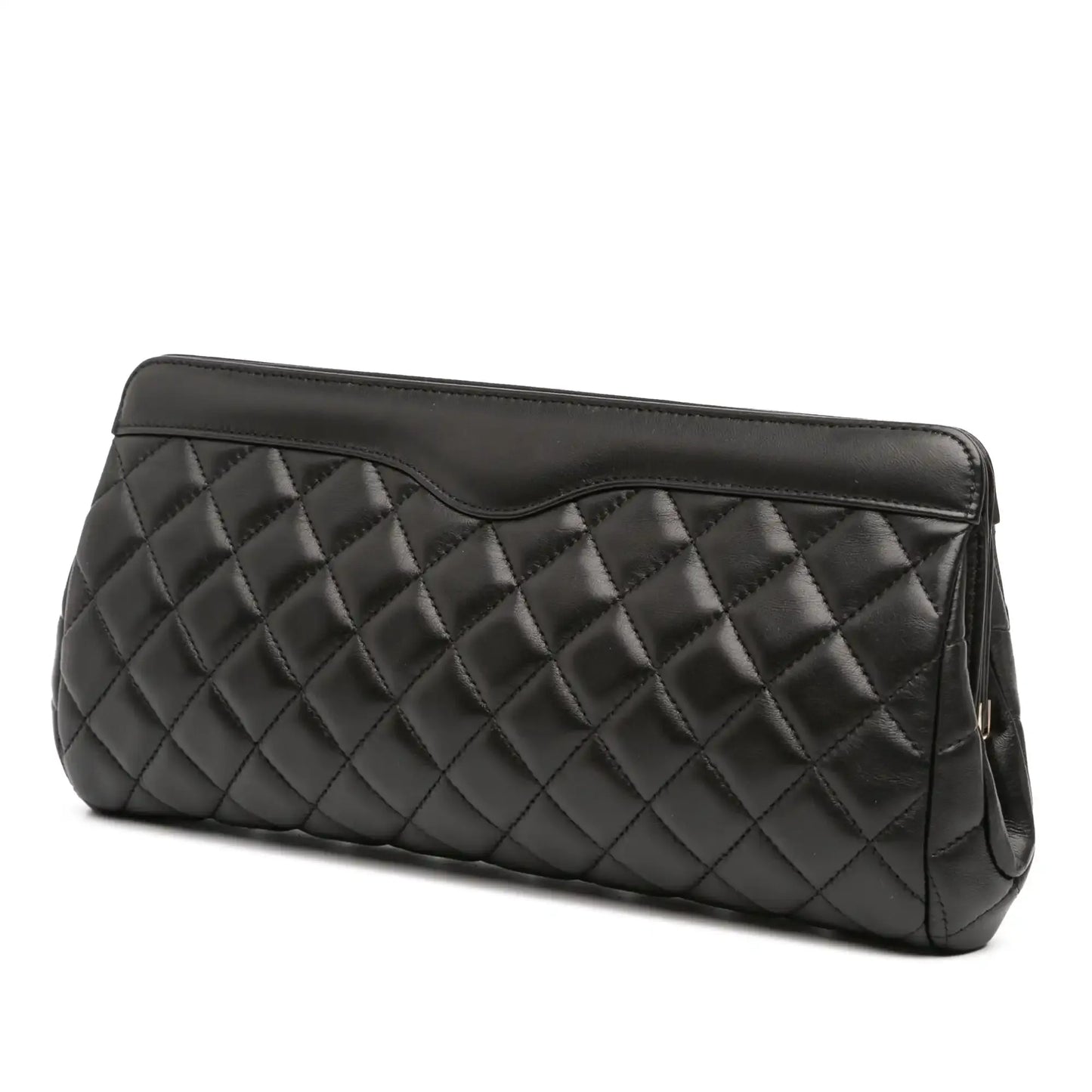Chanel CC Quilted Lambskin Frame Clutch