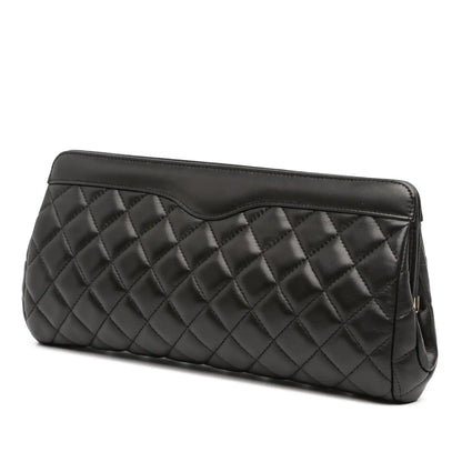 Chanel CC Quilted Lambskin Frame Clutch