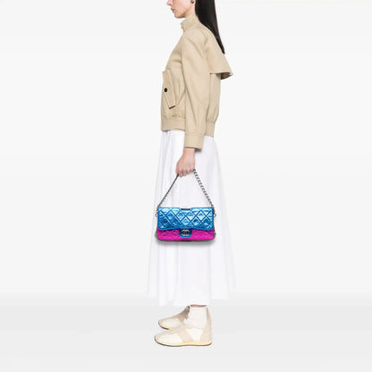 Chanel Multicolor Metallic Quilted Calfskin Modern Chain Flap Frame Bag