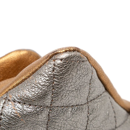 Chanel Quilted Metallic Goatskin Tabatiere Kisslock Foldover Clutch