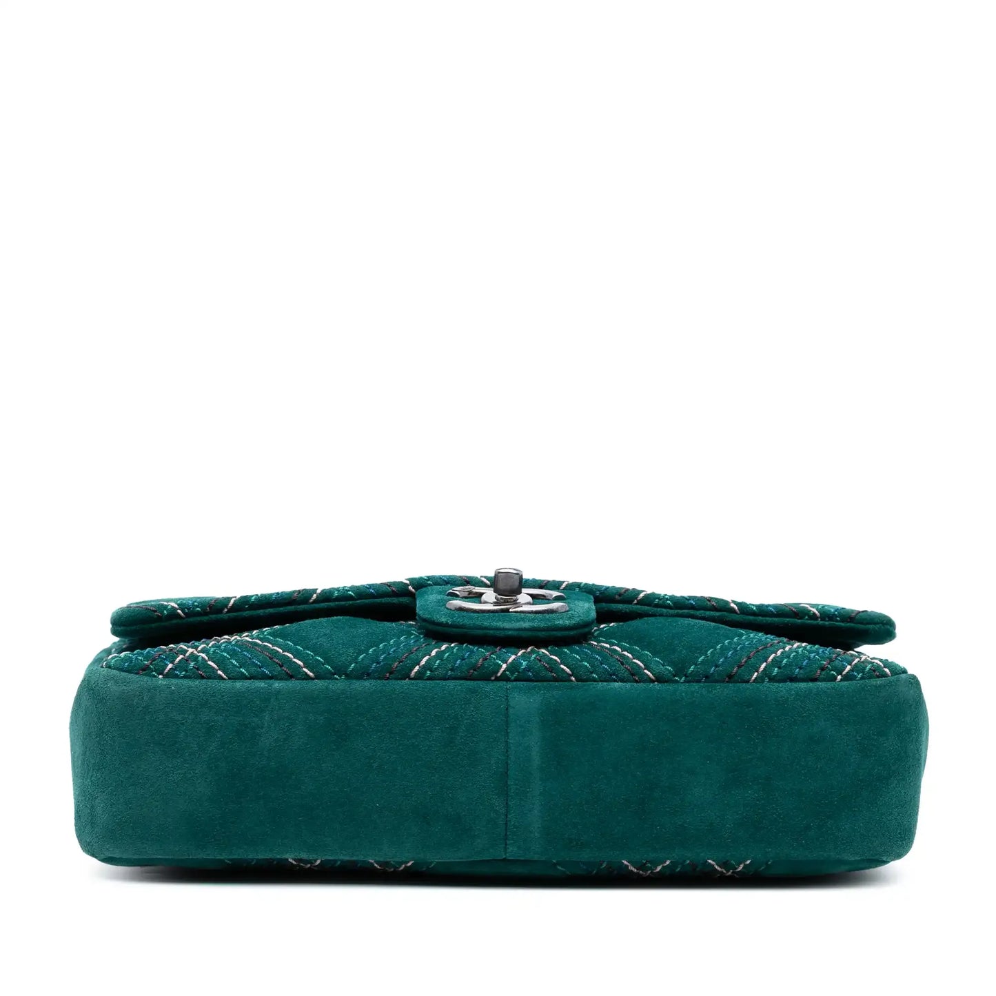 Chanel Paris Edinburgh Medium Stitched Suede Saltire Single Flap