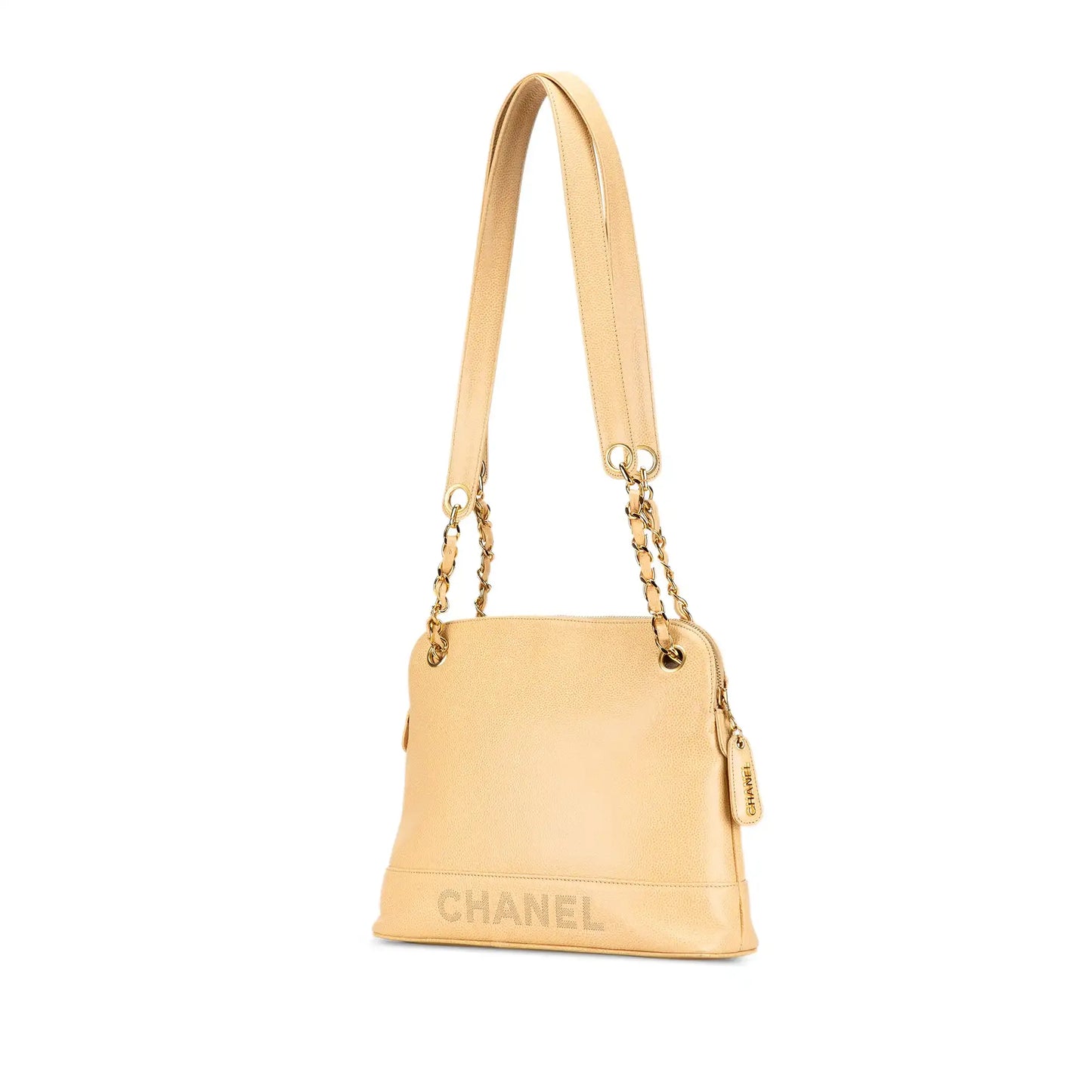 Chanel Caviar Logo Chain Shoulder Bag